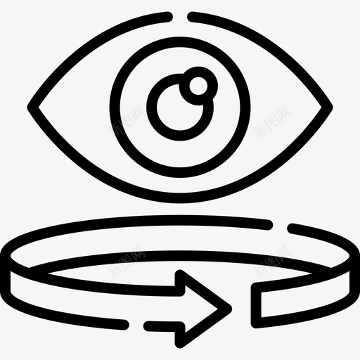360视图虚拟现实87线性图标svg_新图网 https://ixintu.com 线性 虚拟现实 视图