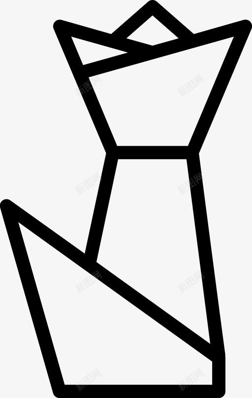 花折纸3线状图标svg_新图网 https://ixintu.com 折纸 线状