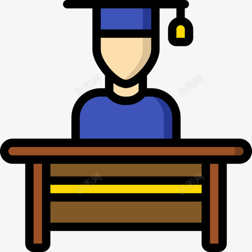 学生学历291线性颜色图标svg_新图网 https://ixintu.com 学历 学生 线性 颜色