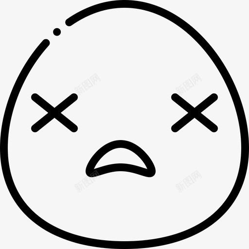 头晕笑脸9线性图标svg_新图网 https://ixintu.com 头晕 笑脸 线性