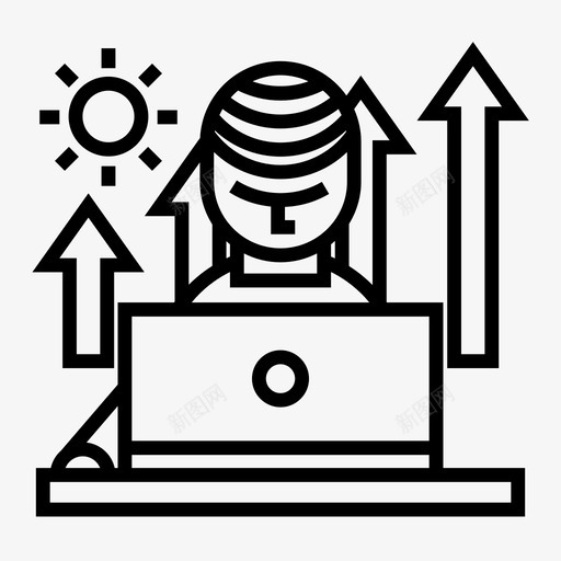 业务增长数字化图标svg_新图网 https://ixintu.com 业务 增长 数字化