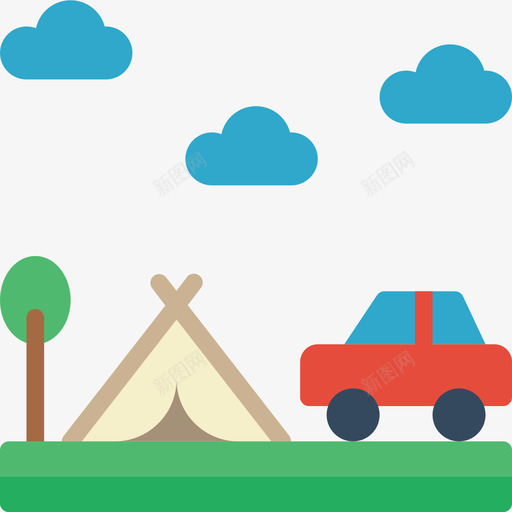 露营公路旅行6公寓图标svg_新图网 https://ixintu.com 公寓 公路 旅行 露营
