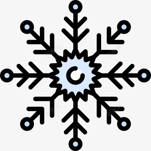 雪花冬季小镇9线性颜色图标svg_新图网 https://ixintu.com 冬季 小镇 线性 雪花 颜色