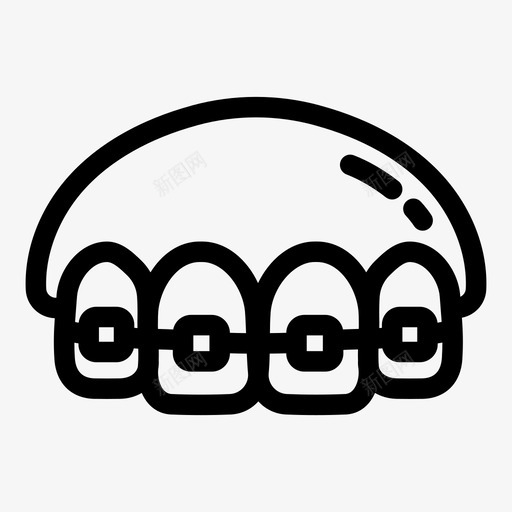托槽系统牙科牙医图标svg_新图网 https://ixintu.com 医师 托槽 正畸 牙医 牙科 牙齿 系统