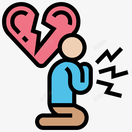 心脏病发作医学210线状颜色图标svg_新图网 https://ixintu.com 医学 发作 心脏病 线状 颜色