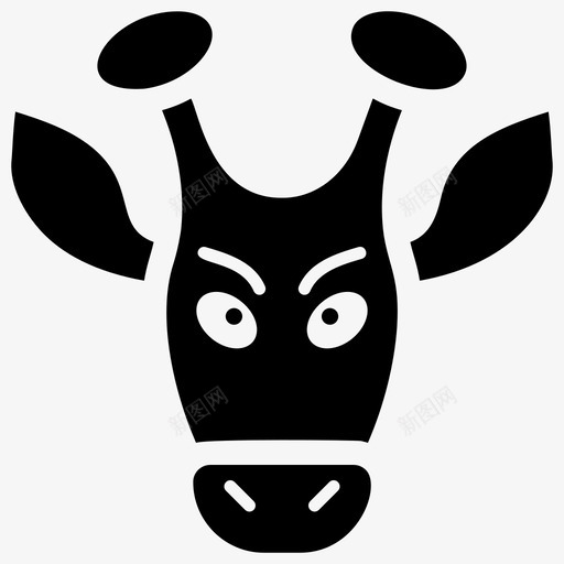 长颈鹿脸表情情感图标svg_新图网 https://ixintu.com 动物 图标 情感 符号 表情 长颈鹿