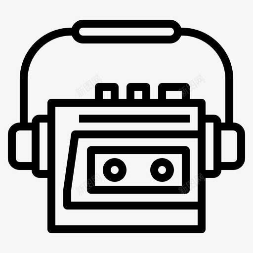 随身听复古装置线性图标svg_新图网 https://ixintu.com 复古 线性 装置 随身听