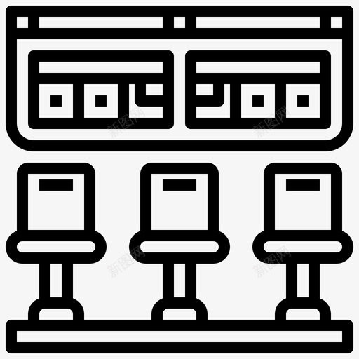 火车站31座直线式图标svg_新图网 https://ixintu.com 31座 火车站 直线式