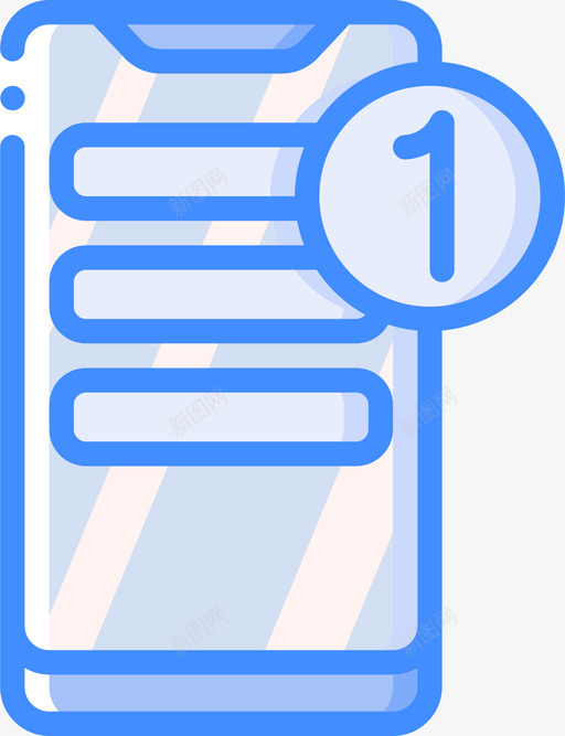 智能手机通知8蓝色图标svg_新图网 https://ixintu.com 手机 智能 蓝色 通知