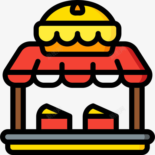面包店66号市场线性颜色图标svg_新图网 https://ixintu.com 66号 市场 线性 面包店 颜色