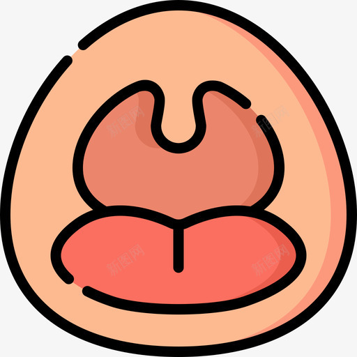 喉人体5线色图标svg_新图网 https://ixintu.com 人体 线色