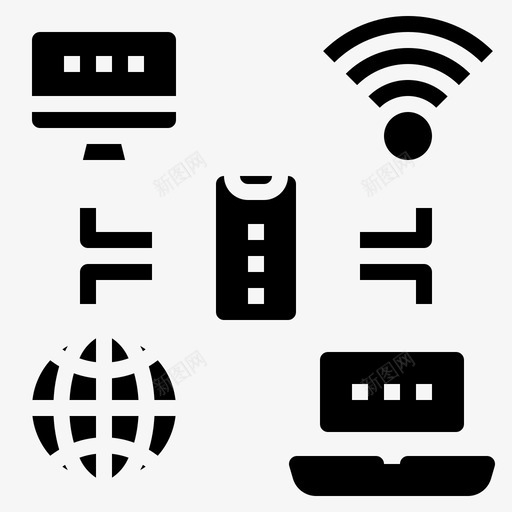 社交型智慧城市37稳固图标svg_新图网 https://ixintu.com 城市 智慧 社交型 稳固