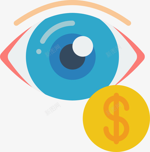Eye在线营销45扁平图标svg_新图网 https://ixintu.com Eye 在线 扁平 营销