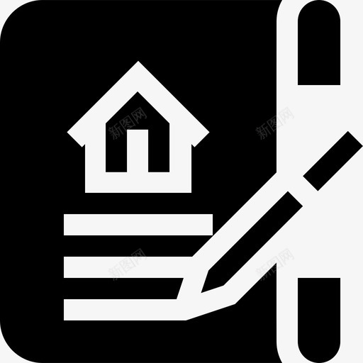 合同房地产215填写图标svg_新图网 https://ixintu.com 合同 填写 房地产