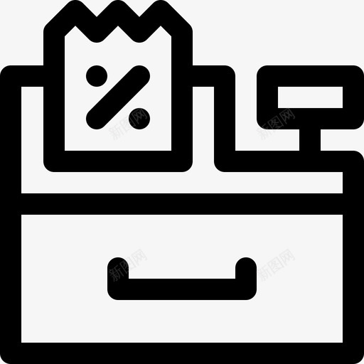 收银机黑色星期五58直线型图标svg_新图网 https://ixintu.com 收银机 星期五 直线 线型 黑色