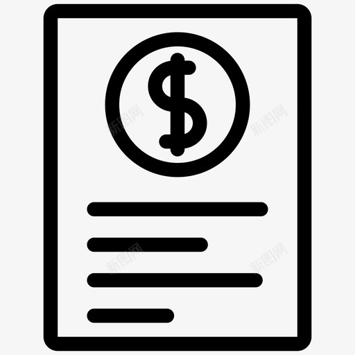 收据财务发票图标svg_新图网 https://ixintu.com 发票 报告 收据 票据 财务