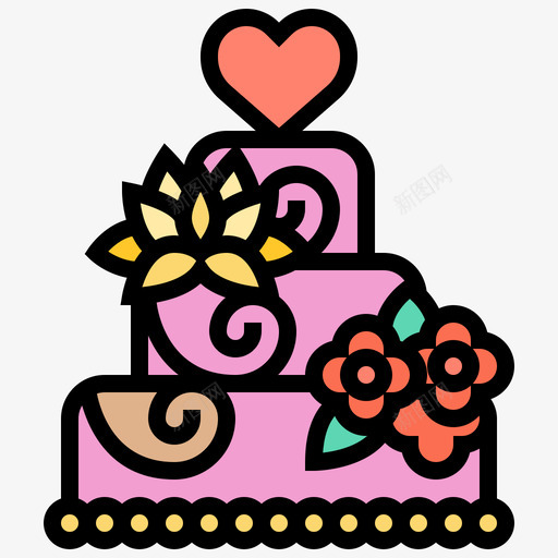婚礼221号婚礼线性颜色图标svg_新图网 https://ixintu.com 221号 婚礼 线性 颜色