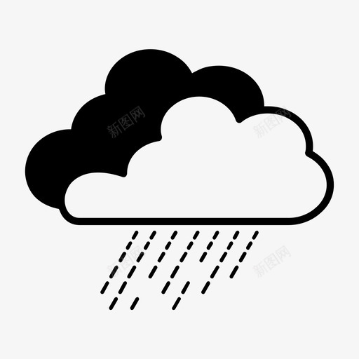 下雨云雨图标svg_新图网 https://ixintu.com 下雨 天气 天空