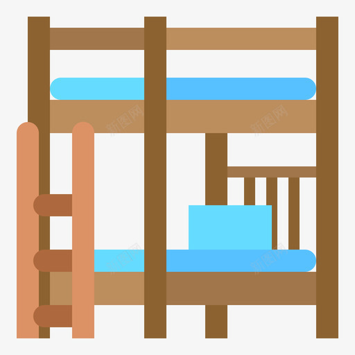 双层床家具152平铺图标svg_新图网 https://ixintu.com 双层 家具 平铺