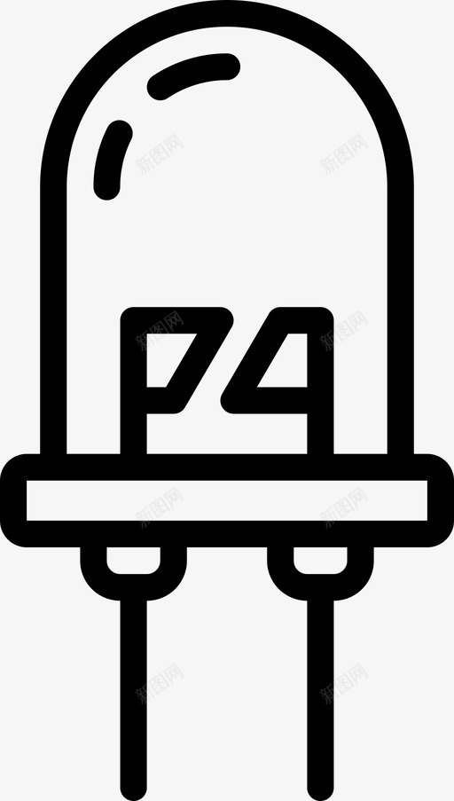 Led电气元件3线性图标svg_新图网 https://ixintu.com Led 元件 电气 线性
