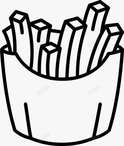 薯条食物土豆条图标svg_新图网 https://ixintu.com 土豆 薯条 豆条 食物