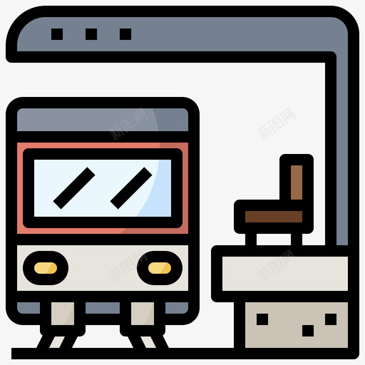 站台火车站32线颜色图标svg_新图网 https://ixintu.com 火车站 站台 颜色