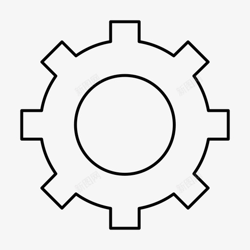 齿轮设置设置细线图标svg_新图网 https://ixintu.com 细线 设置 齿轮