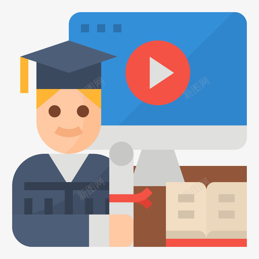 在线学习在线课程2平级图标svg_新图网 https://ixintu.com 在线 在线学习 平级 课程