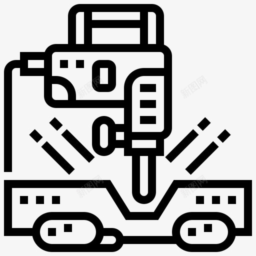混凝土施工工具15线性图标svg_新图网 https://ixintu.com 工具 施工 混凝土 线性