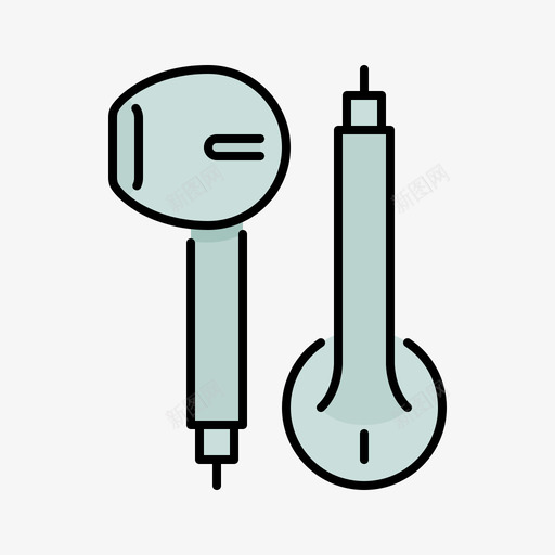 耳机苹果产品1线性颜色图标svg_新图网 https://ixintu.com 产品 线性 耳机 苹果 颜色