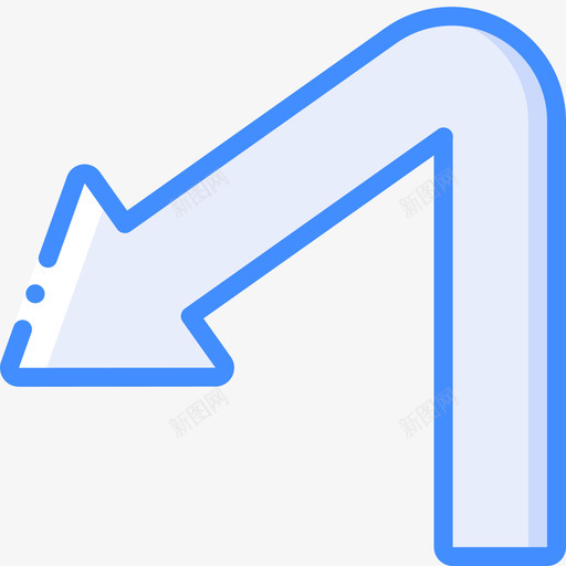 左箭头卫星导航1蓝色图标svg_新图网 https://ixintu.com 卫星 导航 箭头 蓝色