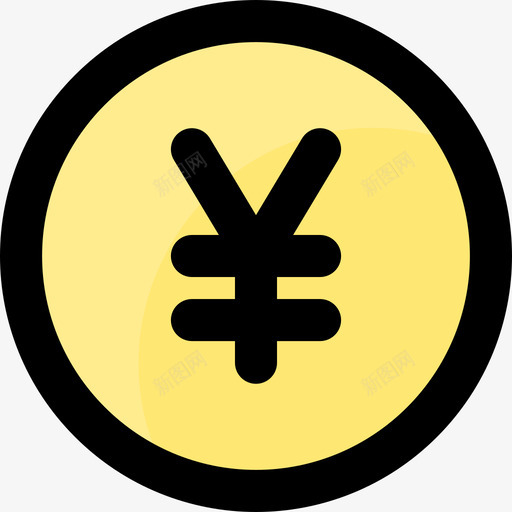 日元支付和金融3线颜色图标svg_新图网 https://ixintu.com 支付 日元 金融 颜色