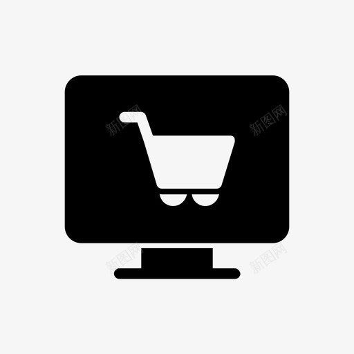 手推车电脑电子商务字形图标svg_新图网 https://ixintu.com 字形 手推车 电子商务 电脑
