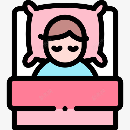 睡觉呆在家里19线性颜色图标svg_新图网 https://ixintu.com 呆在 呆在家 家里 睡觉 线性 颜色