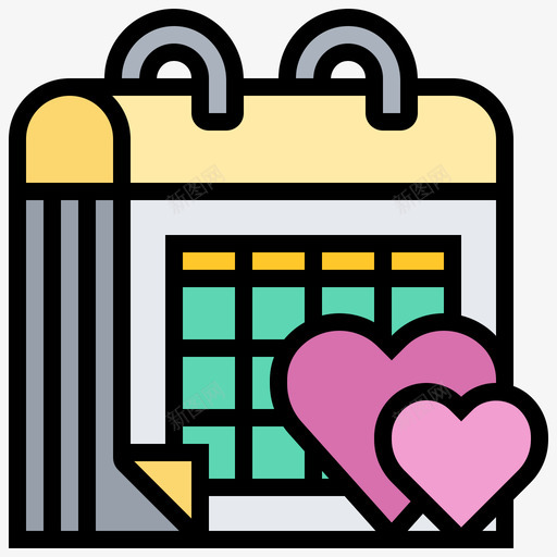 结婚纪念日221号婚礼线性颜色图标svg_新图网 https://ixintu.com 金婚纪念 221号 婚礼 纪念日 线性 结婚 金婚纪念 颜色
