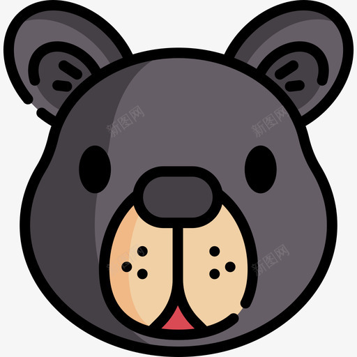 熊野生动物41线性颜色图标svg_新图网 https://ixintu.com 线性 野生动物 颜色