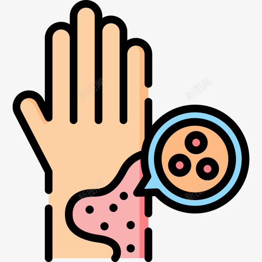 皮疹过敏30线状颜色图标svg_新图网 https://ixintu.com 皮疹 线状 过敏 颜色