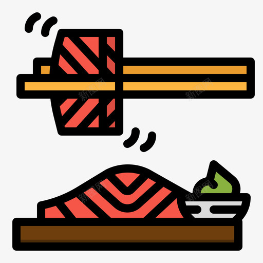 鲑鱼胆固醇1线形颜色图标svg_新图网 https://ixintu.com 线形 胆固醇 颜色 鲑鱼