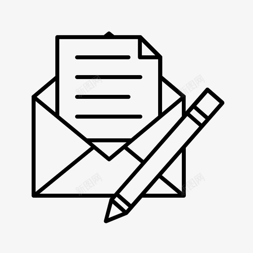 写一封信文件信息图标svg_新图网 https://ixintu.com seo 一封信 信息 文件 铅笔