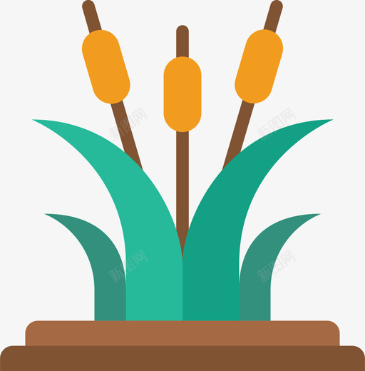 芦苇植物33扁平图标svg_新图网 https://ixintu.com 扁平 植物 芦苇