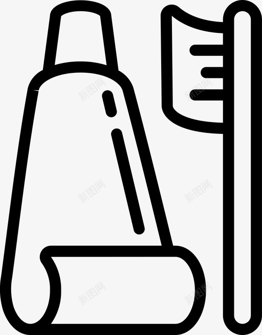 牙刷塑料制品2线型图标svg_新图网 https://ixintu.com 塑料制品 牙刷 线型