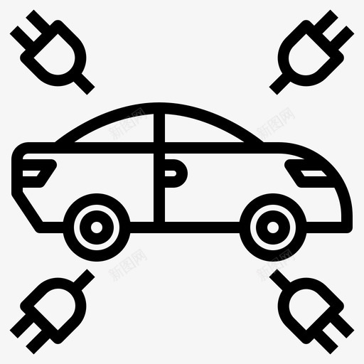 电动汽车电动汽车5直线型图标svg_新图网 https://ixintu.com 电动汽车 直线 线型
