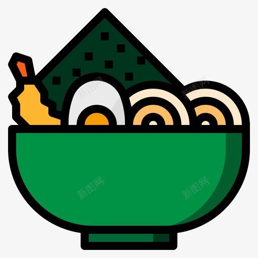 拉面日本68原色图标svg_新图网 https://ixintu.com 原色 拉面 日本