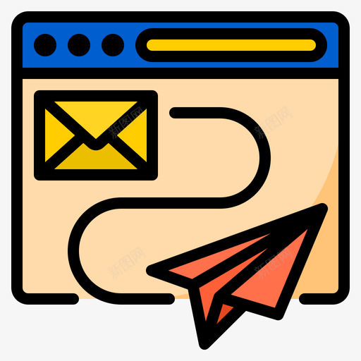发送邮件在线营销36线颜色图标svg_新图网 https://ixintu.com 发送 在线 营销 邮件 颜色