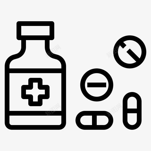 药丸医用213线性图标svg_新图网 https://ixintu.com 医用 线性 药丸