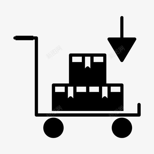 进口产品商务购物车送货图标svg_新图网 https://ixintu.com 产品 商业 商务 营销 货运 购物车 进口 送货