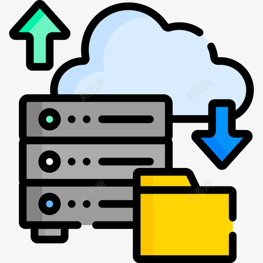 云技术101线颜色图标svg_新图网 https://ixintu.com 技术 颜色