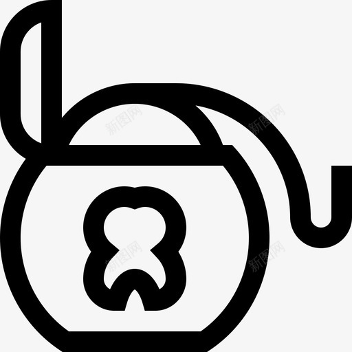 牙线卫生常规38线性图标svg_新图网 https://ixintu.com 卫生 常规 牙线 线性