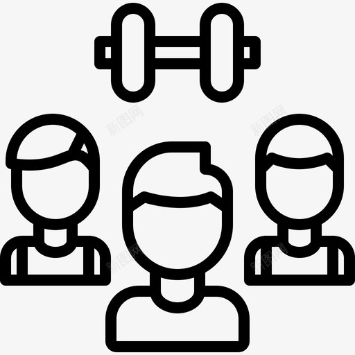 运动员健身房75直线型图标svg_新图网 https://ixintu.com 健身房 直线 线型 运动员