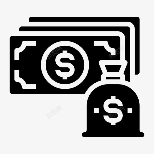 金钱财务36填充图标svg_新图网 https://ixintu.com 填充 财务 金钱